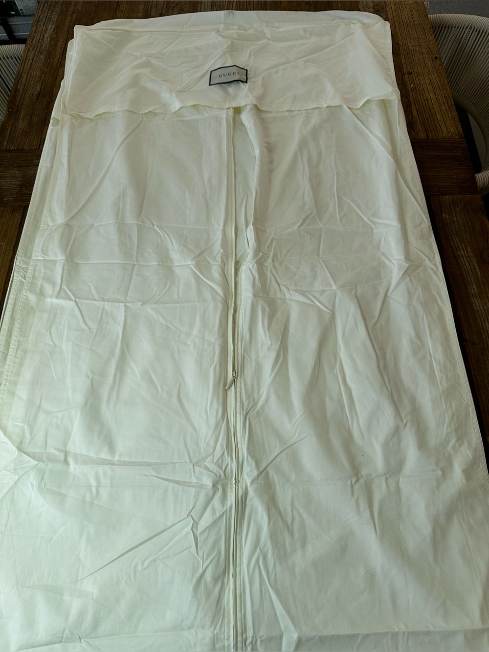 Gucci White cream garment bag Branded Fabric